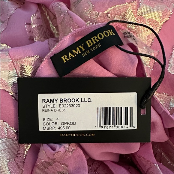 Ramy Brook Reina Dress, silk pink and gold - Picture 11 of 12